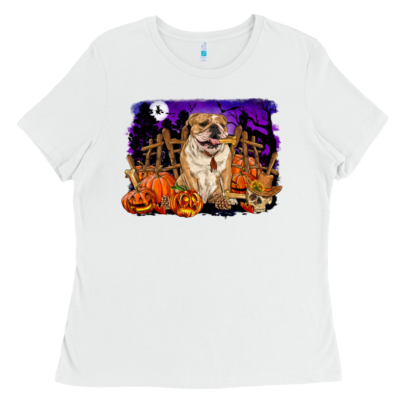 Halloween English Bulldog Ladies Tee by RanaPortraitStore | Teevron