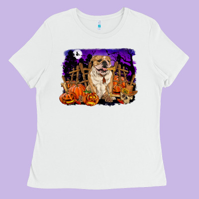 Halloween English Bulldog Ladies Tee Designed By Ranaportraitstore