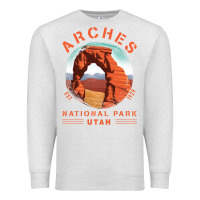 Oatmeal Heather Cool Arches National Park Utah Premium Sweatshirt - minhPixels