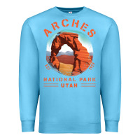Ocean Blue Cool Arches National Park Utah Premium Sweatshirt - minhPixels