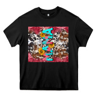 Black mama cowhide  sunflowers Heavy Core Tee - LillyAllenDesigns