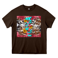 Chocolate Brown mama cowhide  sunflowers Heavy Core Tee - LillyAllenDesigns