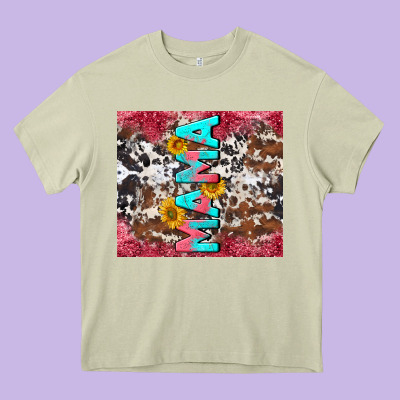Mama Cowhide  Sunflowers Heavy Core Tee Designed By Lillyallendesigns