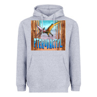 Heather Grey dinosaur pterodactyl Heavyweight Hoodie - Artiststas