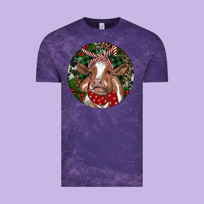 Brown Cow Christmas Vintage Tee Designed By Ranaportraitstore