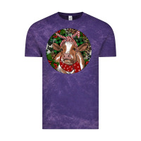 Cloud Purple Brown Cow Christmas Vintage Tee - RanaPortraitStore