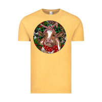 Vintage Mustard Brown Cow Christmas Vintage Tee - RanaPortraitStore