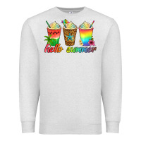 Oatmeal Heather hello summer Premium Sweatshirt - Artiststas
