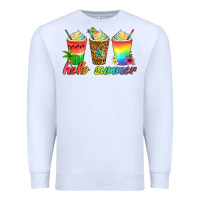 White hello summer Premium Sweatshirt - Artiststas