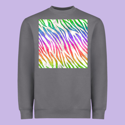 Watercolor Rainbow Zebra Seamless Pattern Heavyweight Sweatshirt Designed By Bundleandbundleshop