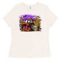 Bone Halloween tractor Ladies Tee - RanaPortraitStore