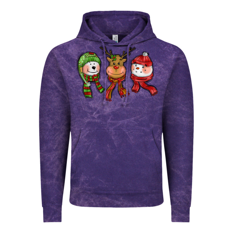 Christmas Reindeer Polar Bear Snowman Vintage Hoodie by CowGirlArtShop | Teevron