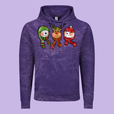 Christmas Reindeer Polar Bear Snowman Vintage Hoodie Designed By Cowgirlartshop