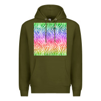 Army Green watercolor rainbow tiger seamless pattern Premium Hoodie - BundleAndBundleShop