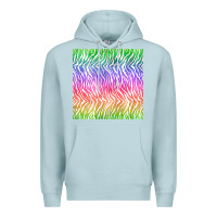 Blue Mist watercolor rainbow tiger seamless pattern Premium Hoodie - BundleAndBundleShop