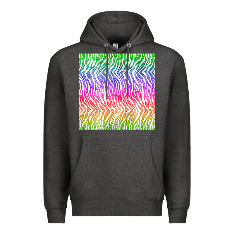Watercolor Rainbow Tiger Seamless Pattern Premium Hoodie by BundleAndBundleShop | Teevron