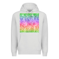 Dove Grey watercolor rainbow tiger seamless pattern Premium Hoodie - BundleAndBundleShop