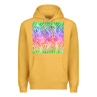Mustard watercolor rainbow tiger seamless pattern Premium Hoodie - BundleAndBundleShop