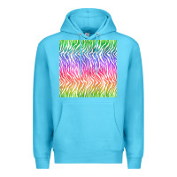 Ocean Blue watercolor rainbow tiger seamless pattern Premium Hoodie - BundleAndBundleShop