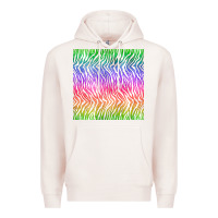 Pale Pink watercolor rainbow tiger seamless pattern Premium Hoodie - BundleAndBundleShop