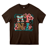 Chocolate Brown floral leopard frame mini Heavy Core Tee - LillyAllenDesigns