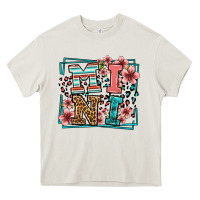 Cream floral leopard frame mini Heavy Core Tee - LillyAllenDesigns