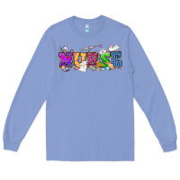 Colony Blue Easter nurse Easter Day Long Sleeve Tee - HowdyJamesFarm