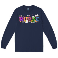 Navy Easter nurse Easter Day Long Sleeve Tee - HowdyJamesFarm