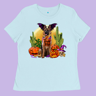 Halloween German Shepherd Ladies Tee Designed By Ranaportraitstore