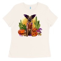 Bone Halloween german shepherd Ladies Tee - RanaPortraitStore