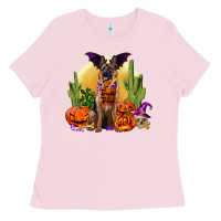 Bubblegum Pink Halloween german shepherd Ladies Tee - RanaPortraitStore
