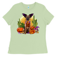 Matcha Halloween german shepherd Ladies Tee - RanaPortraitStore