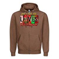 Chestnut just a girl who loves christmas Zipper Hoodie - CowhideDigitalArt