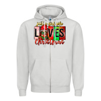 Dove Grey just a girl who loves christmas Zipper Hoodie - CowhideDigitalArt