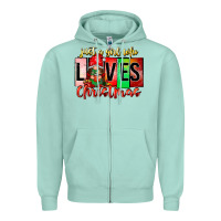 Seafoam just a girl who loves christmas Zipper Hoodie - CowhideDigitalArt