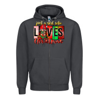Smoke just a girl who loves christmas Zipper Hoodie - CowhideDigitalArt