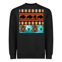 Black native american aztec seamless pattern 2 Heavyweight Sweatshirt - BundleAndBundleShop