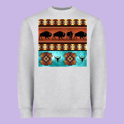 Native American Aztec Seamless Pattern 2 Heavyweight Sweatshirt Designed By Bundleandbundleshop