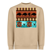 Mushroom native american aztec seamless pattern 2 Heavyweight Sweatshirt - BundleAndBundleShop