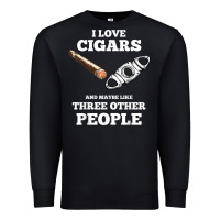 Black Funny Cigar Accessories Gift Set Cigar Lover Smokers Party Premium Sweatshirt - minhPixels