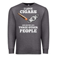 Charcoal Heather Funny Cigar Accessories Gift Set Cigar Lover Smokers Party Premium Sweatshirt - minhPixels