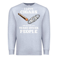 Heather Grey Funny Cigar Accessories Gift Set Cigar Lover Smokers Party Premium Sweatshirt - minhPixels