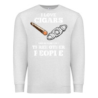 Oatmeal Heather Funny Cigar Accessories Gift Set Cigar Lover Smokers Party Premium Sweatshirt - minhPixels