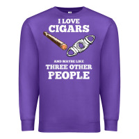 Purple Funny Cigar Accessories Gift Set Cigar Lover Smokers Party Premium Sweatshirt - minhPixels
