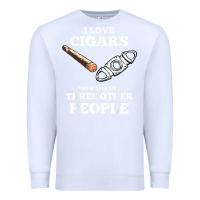White Funny Cigar Accessories Gift Set Cigar Lover Smokers Party Premium Sweatshirt - minhPixels