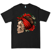 Black bandana and roses skull Premium Tee - Jasminsmagicworld