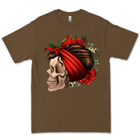 Cacao bandana and roses skull Premium Tee - Jasminsmagicworld