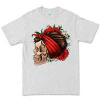 Dove Grey bandana and roses skull Premium Tee - Jasminsmagicworld