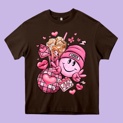 Retro Valentines Day Heavy Core Tee Designed By Lillyallendesigns