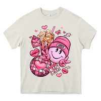 Cream retro valentines day Heavy Core Tee - LillyAllenDesigns